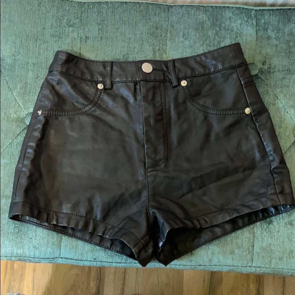 Leather shorts